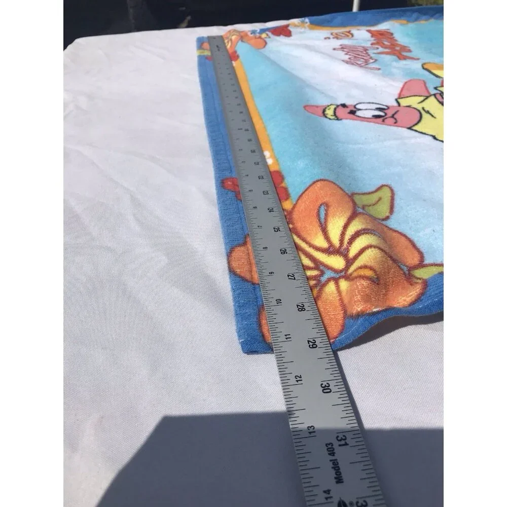 Vtg Y2K SpongeBob Ready Action Beach Towel Nickelodeon 28”x53” Surfboards Retro